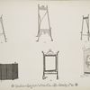 Decorative metalwork easels and screen.