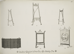 Decorative metalwork easels and screen.