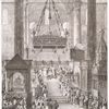 Vue de la ceremonie du Couronnement, dans l'interieur de la cathedrale