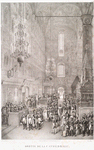 Autre vue de l'interieur de la cathedrale, representant la sortie de Leurs Majestes Imperiales, des ambassadeurs extraordinaires, des ministres etrangers, ets., ets