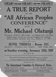 A true report on the All African Peoples Conference given by Mr. Michael Olatunji
