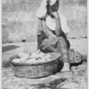 On the cobblestone streets outside the market, barefoot Indian women sit all day long offering for sale wares that range from fruits and vegetables to pottery, baskets, and hats of their own manufacture.