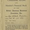 Constitution, By-Laws and Member's Financial Book of the British - Jamaicans Benevolent Association, Inc. belonging to Rev. Ethelred Brown