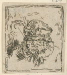 Head of a man with cap and feather.