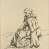 La femme capeline assise.