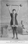 Mlle. LeZetora : Colored lady athlete ; Heavy weight act.