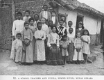 A school teacher and pupils, Somno River, Minas Geraes.