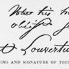 The handwriting and signature of Toussaint Louverture.