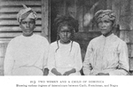 Two women and a child of Dominica; Showing various degrees of intermixture between Carib, Frenchman, and Negro.