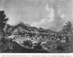 The Maroon settlement of Trelawney Town, in North-Western Jamaica.