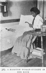 A Hampton woman-student in her room.