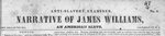 Narrative of James Williams, an American slave