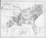 Map showing the distribution of slaves in the southern states.