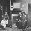 An African American family; Reading books