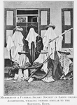 Members of a Funeral Secret Society in Lagos called Adamorisha, wearing dresses similar to the Egungun, Egun.