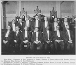 Board of Trustees, 1922; First line: Alphonso A. Lee, Howard A. Fisher, Thomas L. James, Charles H. Brooks, George A. Johnson, John Carey, R. Lee Chichester; Second line: Frank A. Augusta, J. Jarriette Johnson, Robert Keene, Edward W. Henry, George A. Washington, Benjamin E. Walker, William Newman.