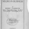 The Negro in Business, title page