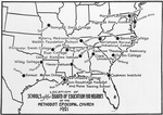 Location of schools of the Board of Education for Negroes of the Methodist Episcopal Church, 1921.