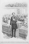 Making his first speech in the House of Representatives, January 16, 1891.