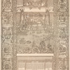 1765 g.(?) Izobrazhenie prepodobnykh Zosimy i Savvatiia v rost, vdali -Solovetskii monastyr', vverkhu obraz Preobrazheniia Gospodnia.