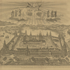 1827 g. Vid Solovetskago monastyria, vverkhu dva angela  derzhat ikonu Preobrazheniia ,pered neiu sviatye: Eleazar', Irinarkh, Filipp, Zosima, Savvatii, German.