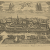 1827 g. Vid Solovetskago monastyria, vverkhu dva angela  derzhat ikonu Preobrazheniia; postoronam sviatye: pr. German, Filipp mitrop., pr. Zosima, pr. Savvatii.