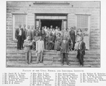 Faculty of the Utica Normal and Industrial Institute; 1) Mr. David W. L. Davis; 2) Mr. Lemuel E. Bynum; 3) Mr. F. Lawrence Anderson; 5) Mr. Preston B. Peters; Mrs. P. B. Peters; 8) Miss Clara J. Lee; 9) Miss Reba Lathan; 10) Mrs. Mary L. Harris; 11) Miss Lizzie Johnson; 12) Miss Lucile L. Clopton; 13) Miss Lillian Frazier; 14) Mrs. A. J. Shootes; 15) Mr. Albert J. Shootes; 16) Miss Mabel Clopton; 17) Miss Theodosia Skelton; 18) Mr. John W. Matthews; 19) Miss Mamie R. Wong; 20) Miss Ada B. Alston; 21) Mr. Foster G. Smith; 22) Mr. William Holmes; 23) Mr. Lewis Patterson; 24) Mr. William H. Holtzclaw; 25) Mrs. William H. Holtzclaw; 26) Mr. S. P. Weathersby; 27) Mr. Charles M. Gettis; 28) Miss Katherine G. McBeth; 29) Mr. George Davis.