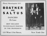 Boatner and Saltus : Dancers de luxe. [advertisement]