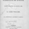 A narrative of events since the first of August, 1834