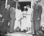 Judge James S. Watson with Alain Locke, Nnamdi Azikiwe, Mbadwie, Eleanor Roosevelt, and Clarence Holt