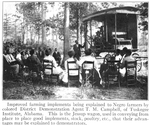 Improved farming implements being explained to Negro farmers by colored District Demonstration Agent T.M. Campbell, of Tuskegee Institute, Alabama.