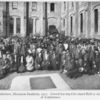 Annual Farmers' Conference, Hampton Institute, 1912. Crowd leaving Cleveland Hall at close of morning session of Conference.