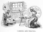 Carding and weaving.