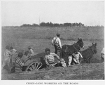 Chain - gang workers on the roads.