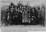 Virginia Negro extension agents assembled at annual meeting; This group is typical of the efficient negro extension agents throughout the south who, with vision and good judgment are influencing negroes to follow the best methods of farming and home making in order to increase their earning capacity and improve their living conditions.