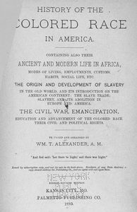 History of the Colored race in America