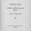 Which one? and other ante bellum days