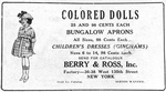 Colored Dolls; Berry & Ross, Inc.; Factory: 36-38 West 135th Street, New York.