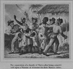 The separation of a family of slaves after being seized & sold upon a warrant of destraint for their masters debts. As described in Bickells "West Indies as they are," page 16&17.