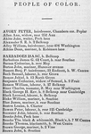People of color. list of names and occupations of free blacks in Boston