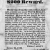 Runaway notice, "$200 Reward. Ranaway from the subscriber"... signed Thos. C. Scott