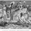 A plantation "corn-shucking"-social meetings of slaves.