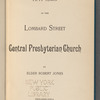 Fifty years in the Lombard Street Central Presbyterian Church