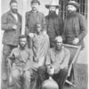 German pioneers of Congo exploration photographed at Stanley Pool, [beginning on left - Von Francois, Wissmann, Wolf, and Hans Müller.]