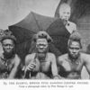 The Kiamvo, Mwene Puto Kasongo [centre figure]. From a photograph taken by Pére Butage in 1906.