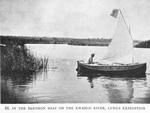 In the Berthon boat on the Kwango River, Lunda expedition.