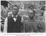 Man and woman of the Ngombe tribe, adherents of the Baptist mission, Bopoto.