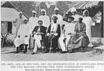 Sefu, son of Tipu-Tipu, and his representatives in Congoland, with the two Belgian officers who were subsequently killed, photo taken by Rev. William Forfeitt at Stanley Falls in 1891.
