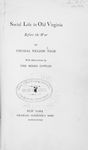 Social life in old Virginia before the War