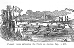 Colored voters swimming the Creek on election day.
